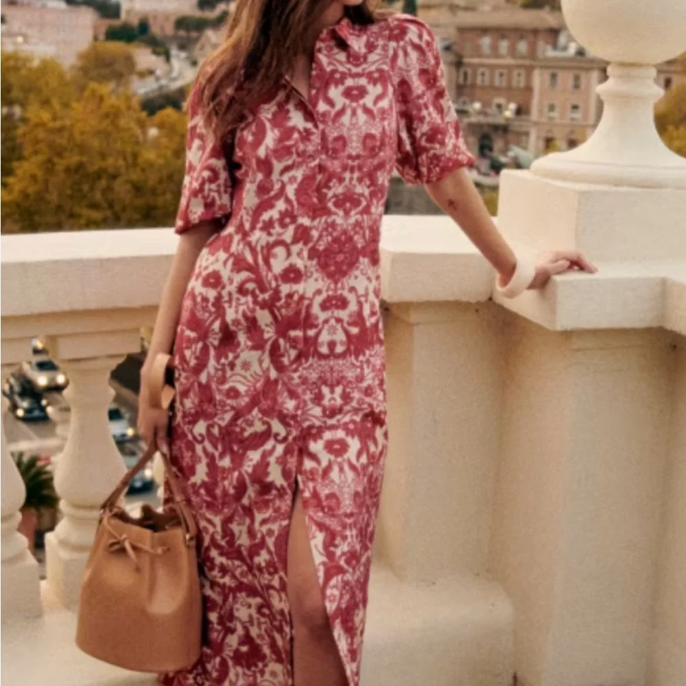 NWT Sezane Etia Midi dress FR 38 US 6 - Picture 1 of 11
